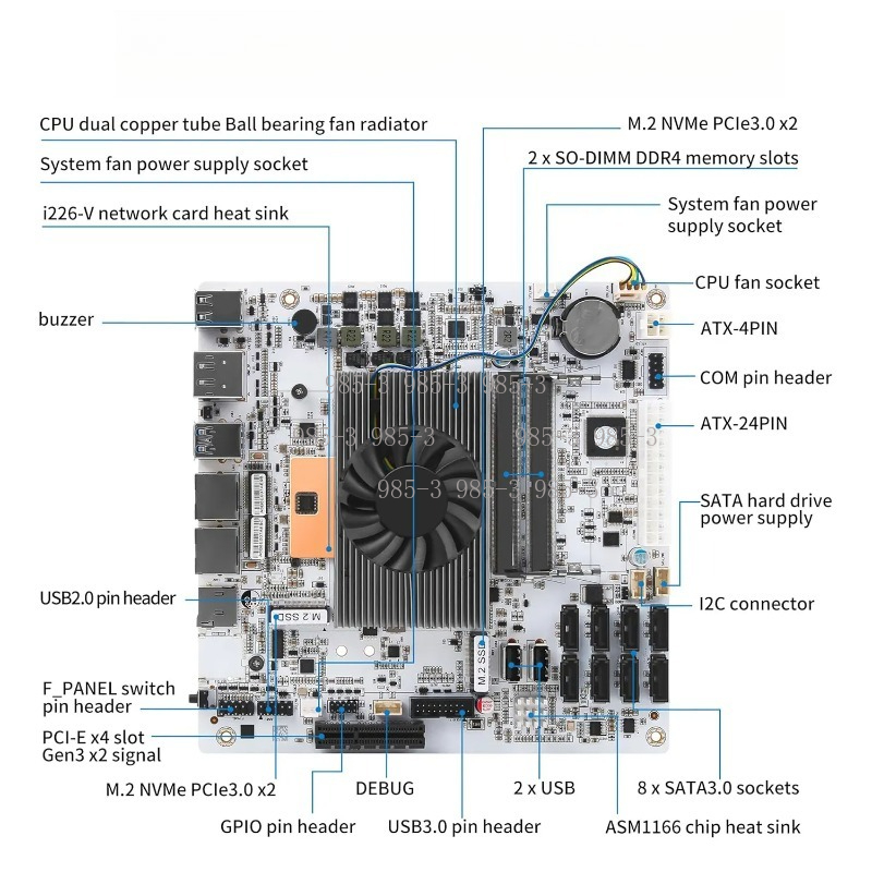 Mini ITX White M11 NAS Motherb - đánh giá và giá Mini Itx Dual 2.5G Nas Motherboard