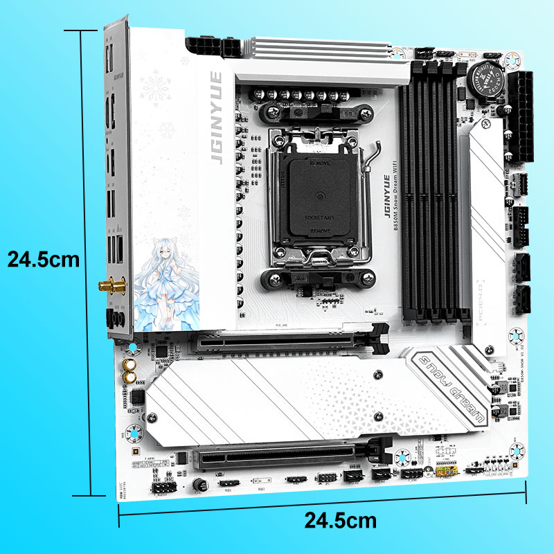 JGINYUE B850M Snow Dream WIFI  - đánh giá và giá Am5 Micro Atx Pcie 5.0 Motherboard